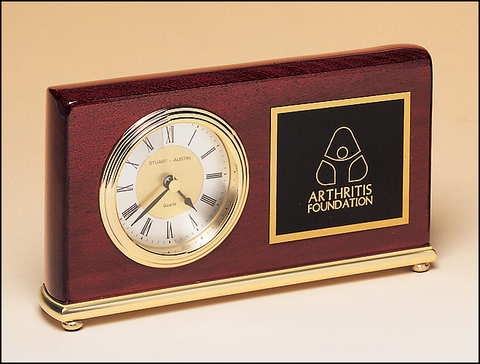 Rosewood Finish Clock with Brass Plate #BC48