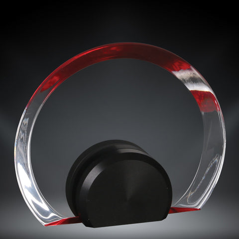 Red Halo Circle Acrylic Award - Small