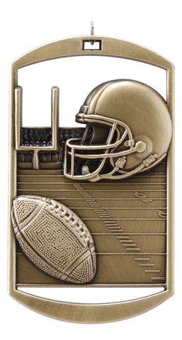 DT-212 Dog Tag Football Medal 2.75" with Ribbon