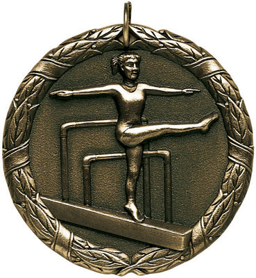 XR-246 Gymnastics Female Medal 2" with Ribbon