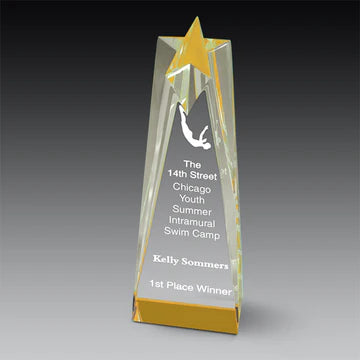 Star Tower Award with black base