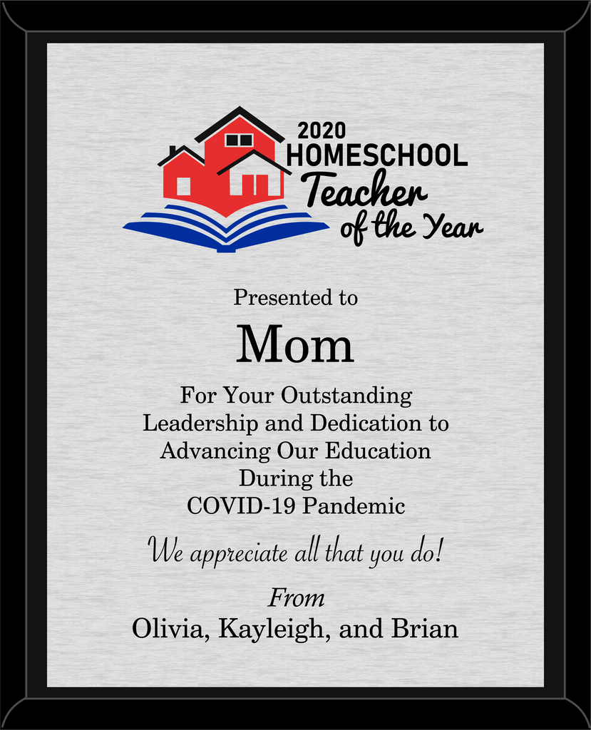 Homeschool Teacher of the Year Plaque Trophy Shop Mobile
