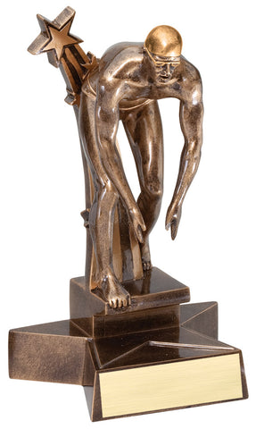 Superstar Series Resin Male Swimming Trophy