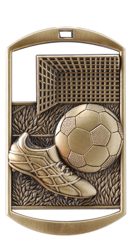 DT-213 Dog Tag Soccer Medal 2.75" with Ribbon