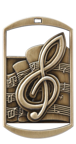 DT-230 Dog Tag Music Medal 2.75" with Ribbon