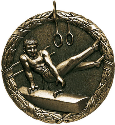 XR-245 Gymnastics Male Medal 2" with Ribbon